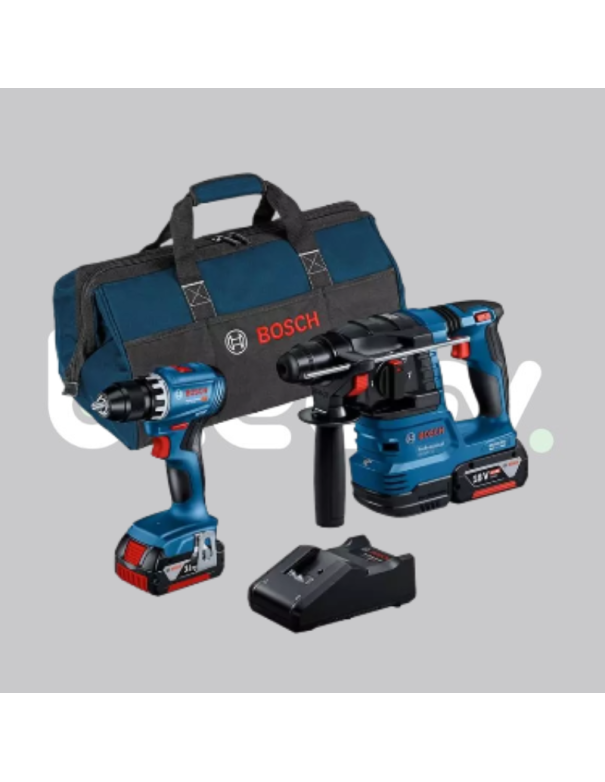 PACK PERFORATEUR GBH18-22 + VISSEUSE BOSCH GSR18V-45 + SAC SOUPLE